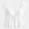 Bequemes Babydoll-Oberteil mit Flatterärmeln