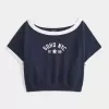 Bequemes Kurzarm-Sweatshirt aus Frottee-Fleece mit Grafik Bequemes Kurzarm-Sweatshirt aus Frottee-Fleece mit Grafik