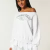 Bequemes, schulterfreies Connecticut-Grafik-Sweatshirt Bequemes, schulterfreies Connecticut-Grafik-Sweatshirt