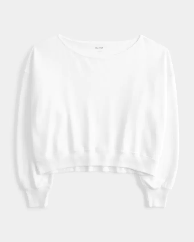 Bequemes, schulterfreies Frottee-Sweatshirt