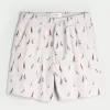 Über dem Knie geschnittene Shorts aus Leinenmischung mit Muster Über dem Knie geschnittene Shorts aus Leinenmischung mit Muster