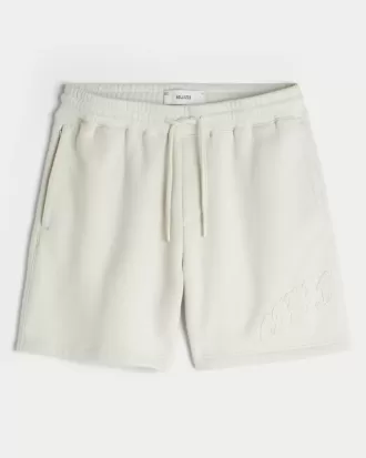 Über dem Knie liegende Baggy-Fleece-Shorts mit Calif-Grafik