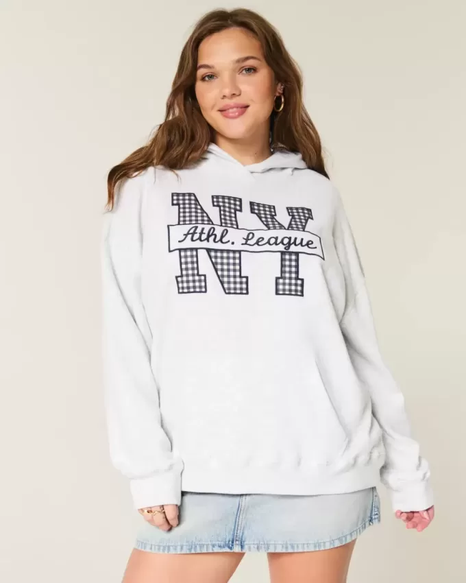 Übergroßer Hoodie mit NY-Grafik Übergroßer Hoodie mit NY-Grafik