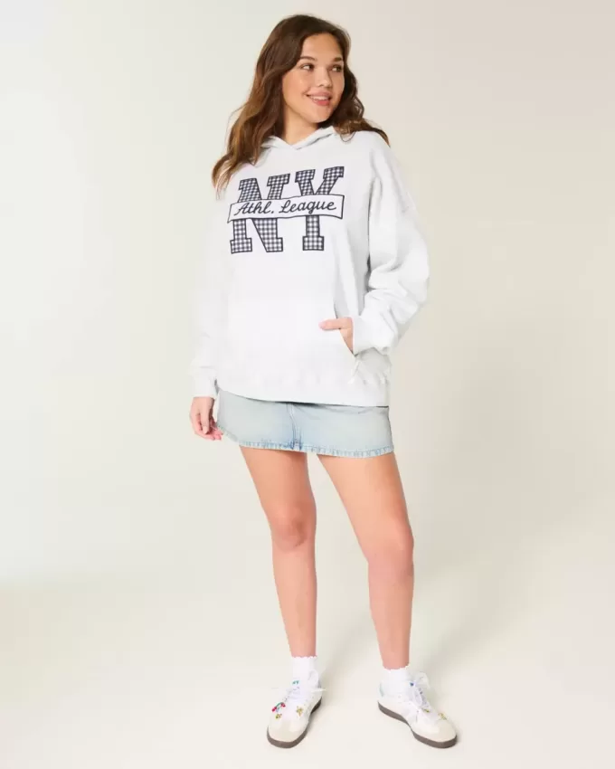 Übergroßer Hoodie mit NY-Grafik Übergroßer Hoodie mit NY-Grafik