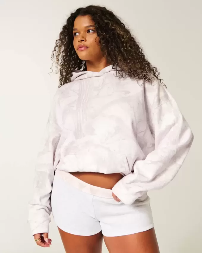 Übergroßer Kapuzenpullover in Rosa mit Camouflage-Muster Übergroßer Kapuzenpullover in Rosa mit Camouflage-Muster