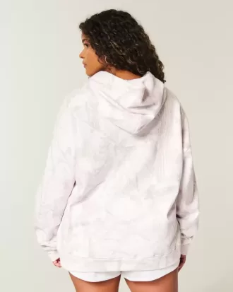 Übergroßer Kapuzenpullover in Rosa mit Camouflage-Muster