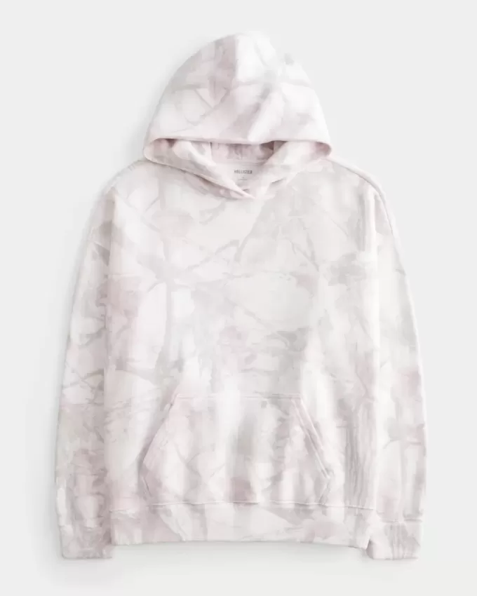 Übergroßer Kapuzenpullover in Rosa mit Camouflage-Muster Übergroßer Kapuzenpullover in Rosa mit Camouflage-Muster