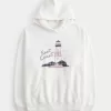 Übergroßer Kapuzenpullover mit East Coast-Grafik Übergroßer Kapuzenpullover mit East Coast-Grafik