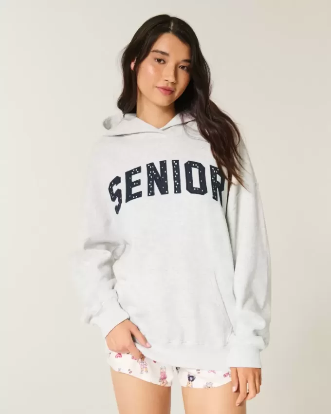 Übergroßer Senior-Kapuzenpullover mit Grafik Übergroßer Senior-Kapuzenpullover mit Grafik
