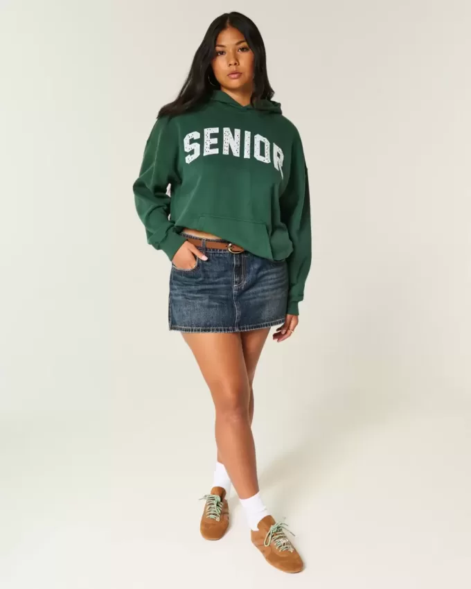 Übergroßer Senior-Kapuzenpullover mit Grafik Übergroßer Senior-Kapuzenpullover mit Grafik