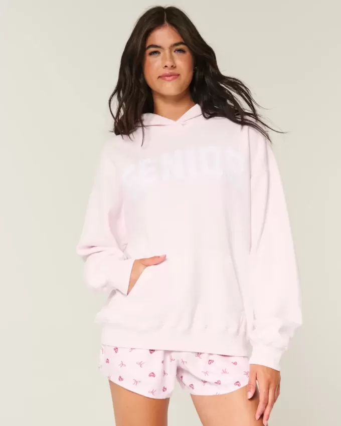 Übergroßer Senior-Kapuzenpullover mit Grafik Übergroßer Senior-Kapuzenpullover mit Grafik