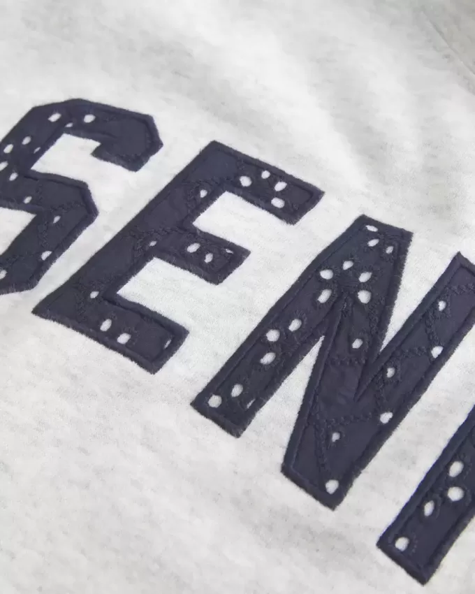 Übergroßer Senior-Kapuzenpullover mit Grafik Übergroßer Senior-Kapuzenpullover mit Grafik