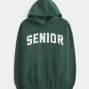 Übergroßer Senior-Kapuzenpullover mit Grafik Übergroßer Senior-Kapuzenpullover mit Grafik