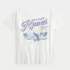 Übergroßes schulterfreies Kauai-Grafik-T-Shirt Übergroßes schulterfreies Kauai-Grafik-T-Shirt