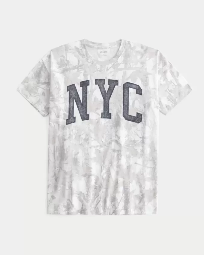 Übergroßes T-Shirt mit Camouflage-Grafik „NYC“ Übergroßes T-Shirt mit Camouflage-Grafik „NYC“