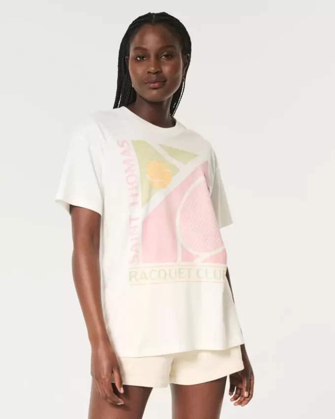 Übergroßes T-Shirt mit Grafik des Saint Thomas Racquet Club Übergroßes T-Shirt mit Grafik des Saint Thomas Racquet Club