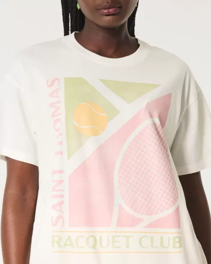 Übergroßes T-Shirt mit Grafik des Saint Thomas Racquet Club Übergroßes T-Shirt mit Grafik des Saint Thomas Racquet Club
