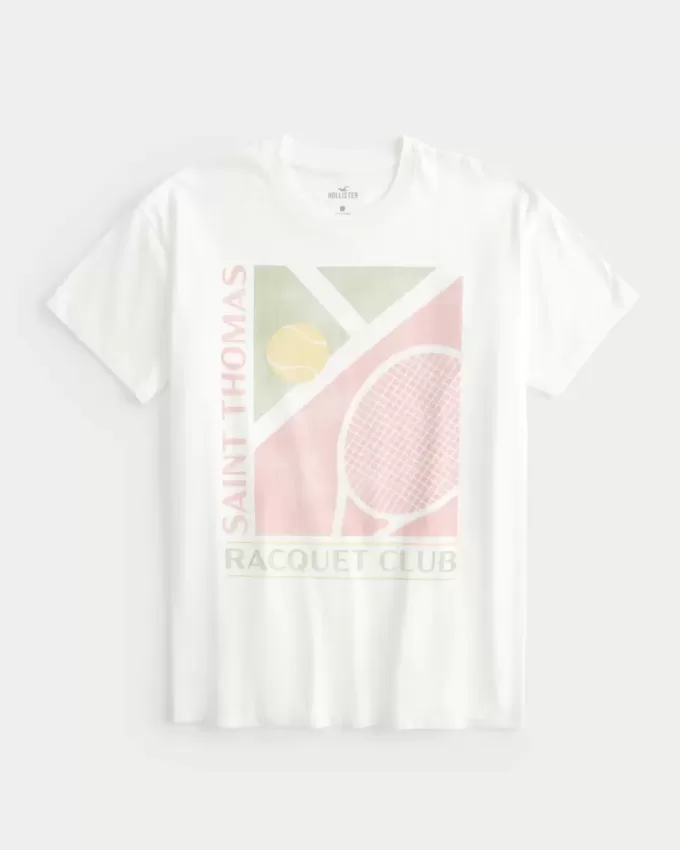 Übergroßes T-Shirt mit Grafik des Saint Thomas Racquet Club Übergroßes T-Shirt mit Grafik des Saint Thomas Racquet Club