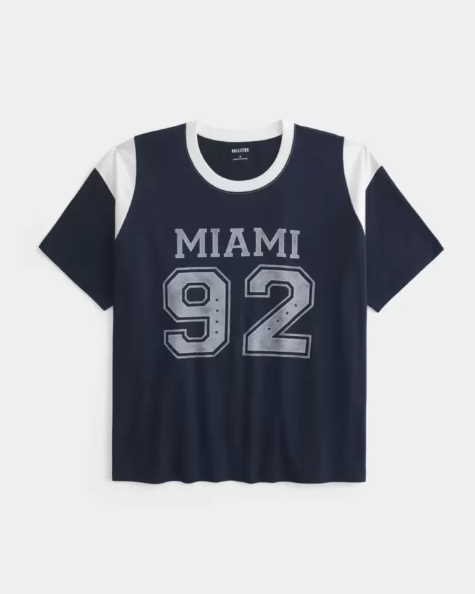 Übergroßes T-Shirt mit Miami-Grafik Übergroßes T-Shirt mit Miami-Grafik