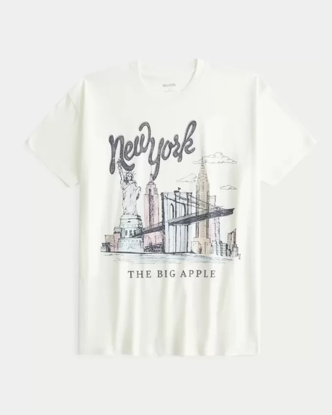 Übergroßes T-Shirt mit New York-Grafik Übergroßes T-Shirt mit New York-Grafik