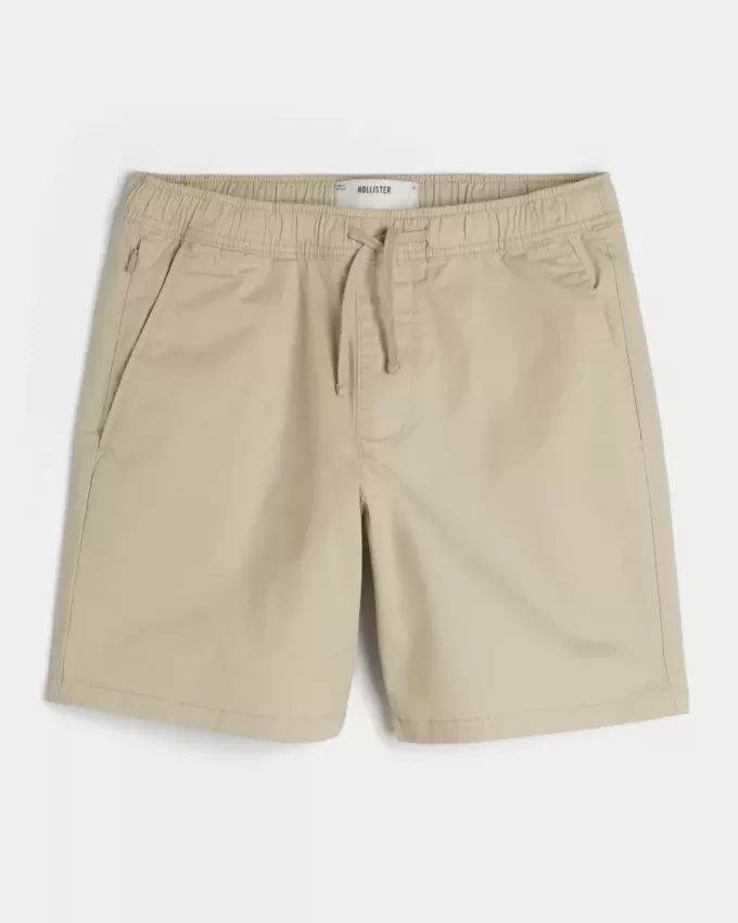 Überknielange Twill-Schlupfshorts Überknielange Twill-Schlupfshorts