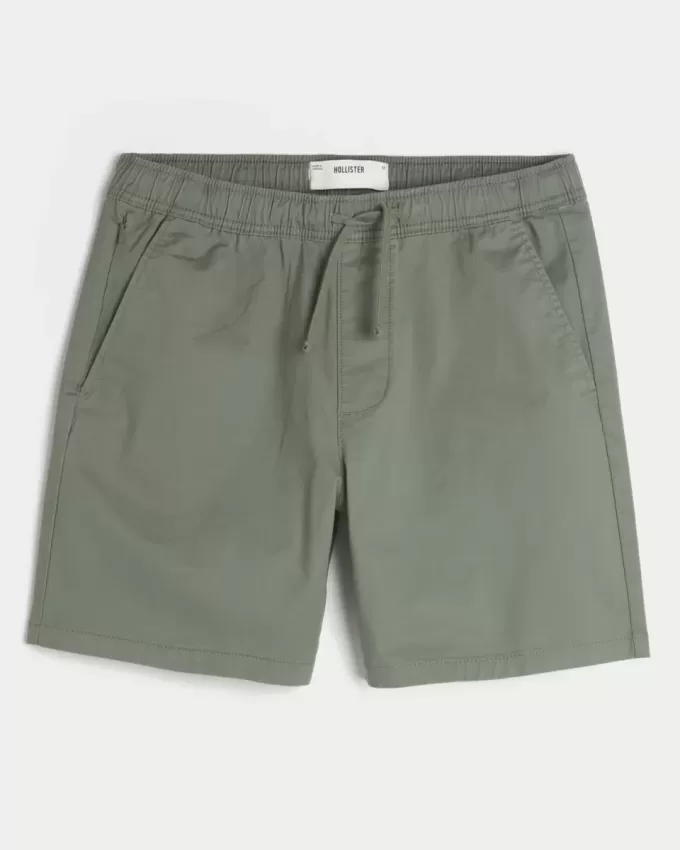 Überknielange Twill-Schlupfshorts Überknielange Twill-Schlupfshorts