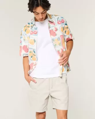 Überknielange Twill-Schlupfshorts