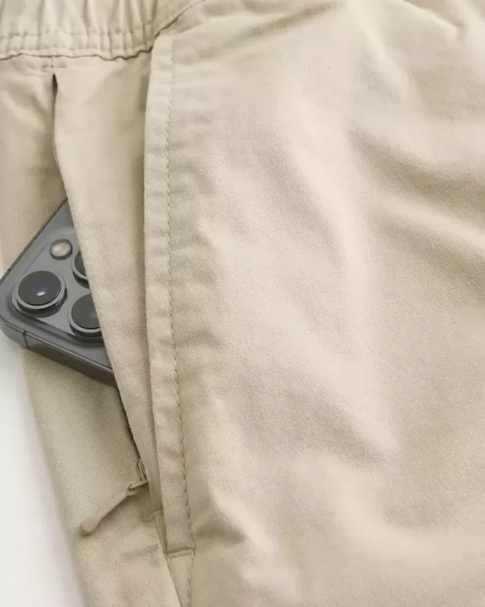 Überknielange Twill-Schlupfshorts Überknielange Twill-Schlupfshorts