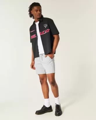 Überknielange Twill-Schlupfshorts