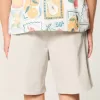 Überknielange Twill-Schlupfshorts Überknielange Twill-Schlupfshorts