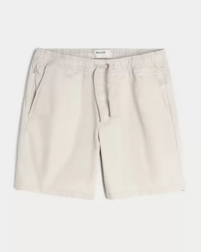 Überknielange Twill-Schlupfshorts Überknielange Twill-Schlupfshorts