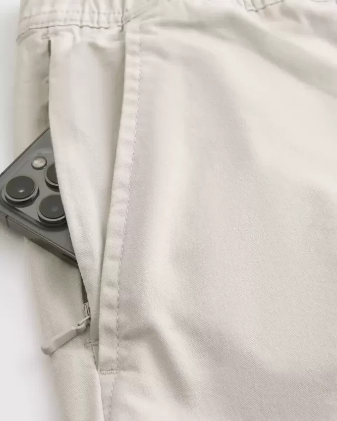Überknielange Twill-Schlupfshorts Überknielange Twill-Schlupfshorts
