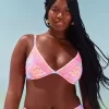 Bikinioberteil mit tiefem Ausschnitt und Bügel und Stickereien Bikinioberteil mit tiefem Ausschnitt und Bügel und Stickereien