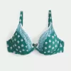 Bikinioberteil mit tiefem Ausschnitt und Bügel und Stickereien Bikinioberteil mit tiefem Ausschnitt und Bügel und Stickereien