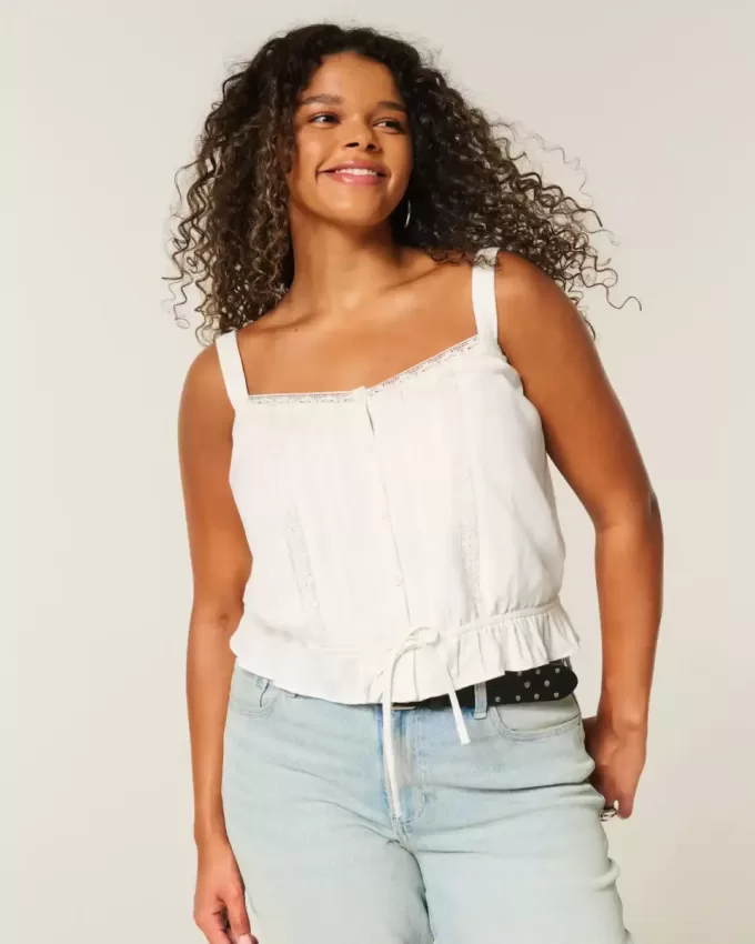 Bluse mit bequemer Cinch-Taille Bluse mit bequemer Cinch-Taille