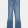 Bootcut-Jeans mit mittlerer Leibhöhe und mittlerer Waschung Bootcut-Jeans mit mittlerer Leibhöhe und mittlerer Waschung
