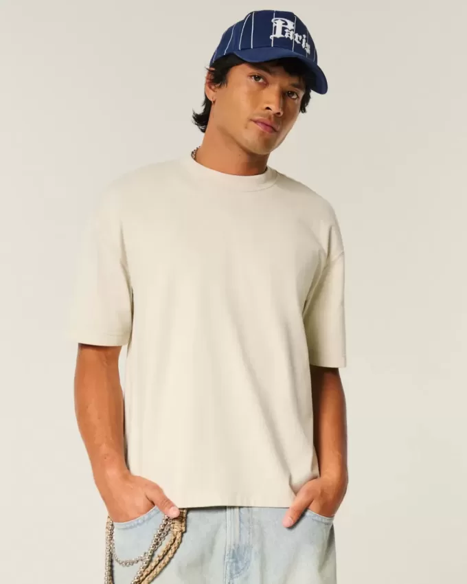 Boxy Crop Heavyweight T-Shirt mit Rundhalsausschnitt Boxy Crop Heavyweight T-Shirt mit Rundhalsausschnitt