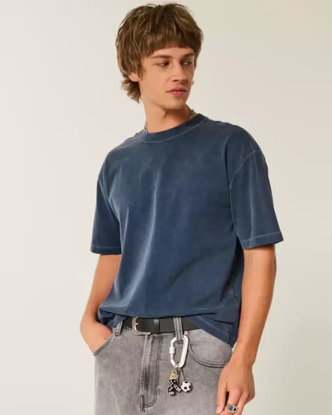 Boxy Crop Heavyweight Washed Crew T-Shirt Boxy Crop Heavyweight Washed Crew T-Shirt