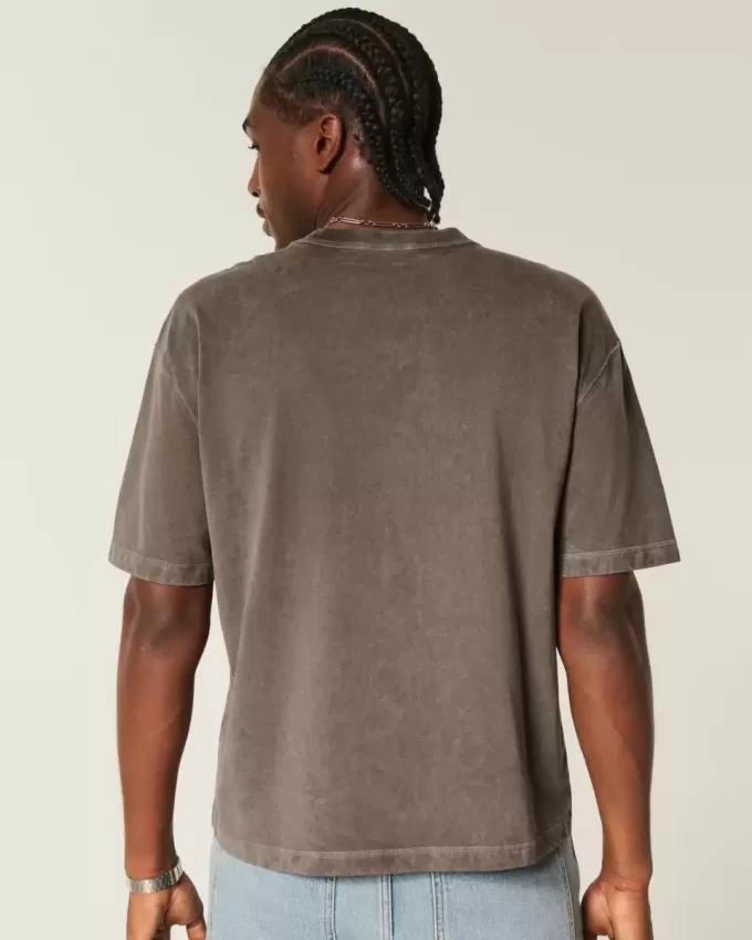 Boxy Crop Heavyweight Washed Crew T-Shirt Boxy Crop Heavyweight Washed Crew T-Shirt