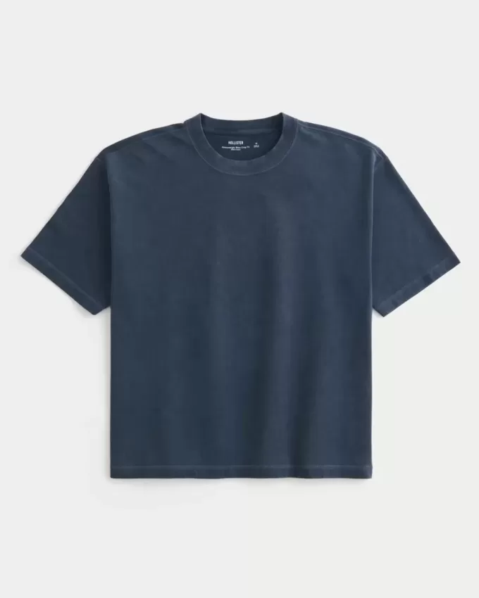 Boxy Crop Heavyweight Washed Crew T-Shirt Boxy Crop Heavyweight Washed Crew T-Shirt