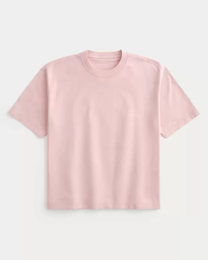 Boxy Crop Heavyweight Washed Crew T-Shirt Boxy Crop Heavyweight Washed Crew T-Shirt