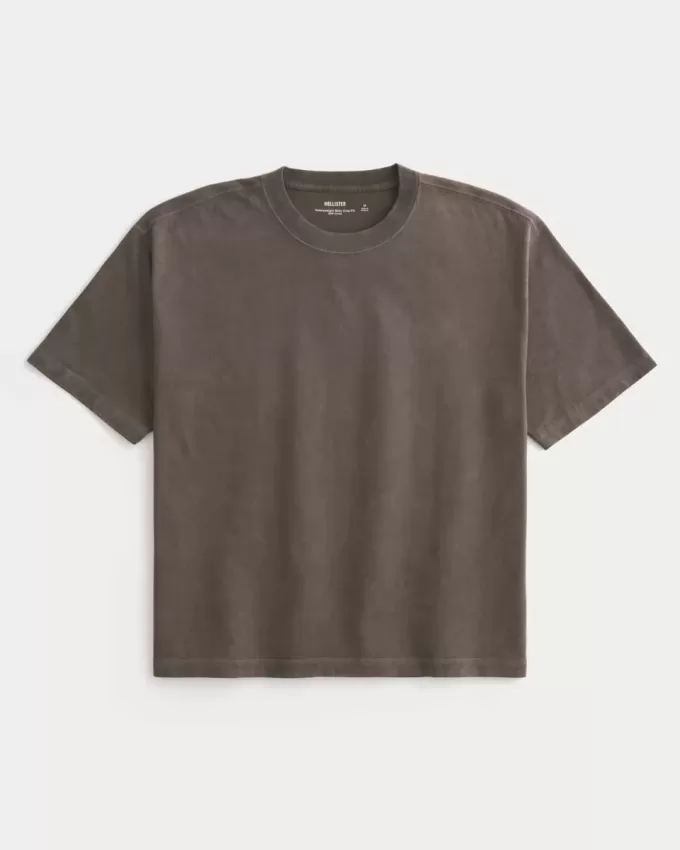 Boxy Crop Heavyweight Washed Crew T-Shirt Boxy Crop Heavyweight Washed Crew T-Shirt