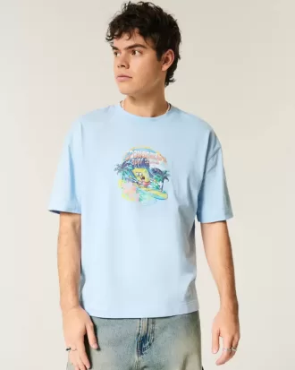 Boxy Crop T-Shirt mit SpongeBob Schwammkopf-Grafik