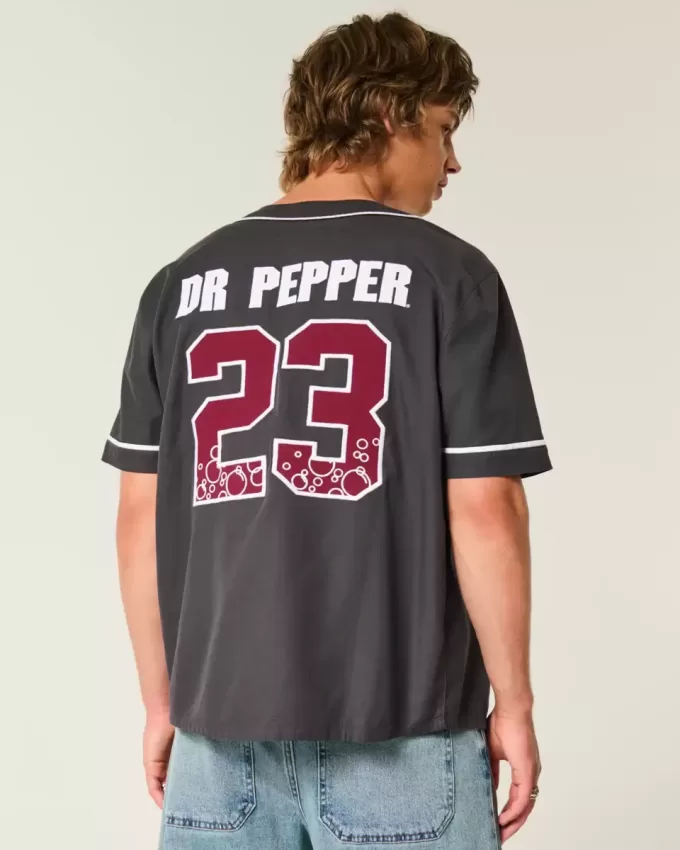 Boxy Dr Pepper Grafik-Baseball-Trikot Boxy Dr Pepper Grafik-Baseball-Trikot
