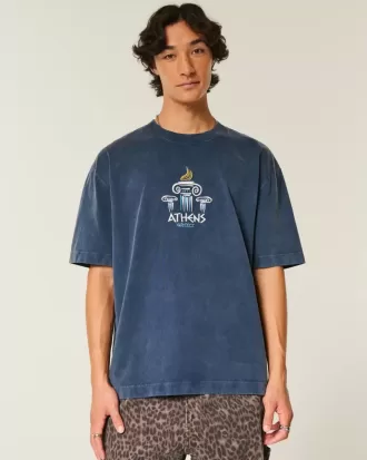 Boxy Heavyweight Athens Grafik-T-Shirt