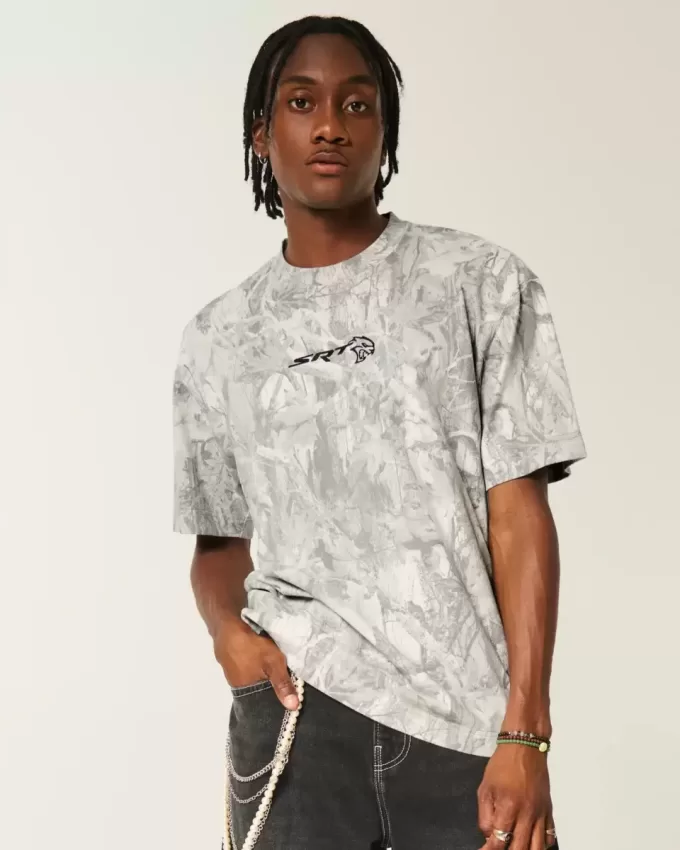 Boxy Heavyweight Camo Dodge Challenger SRT Grafik-T-Shirt Boxy Heavyweight Camo Dodge Challenger SRT Grafik-T-Shirt