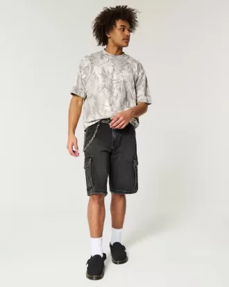 Boxy Heavyweight Crop Camo Rundhals-T-Shirt