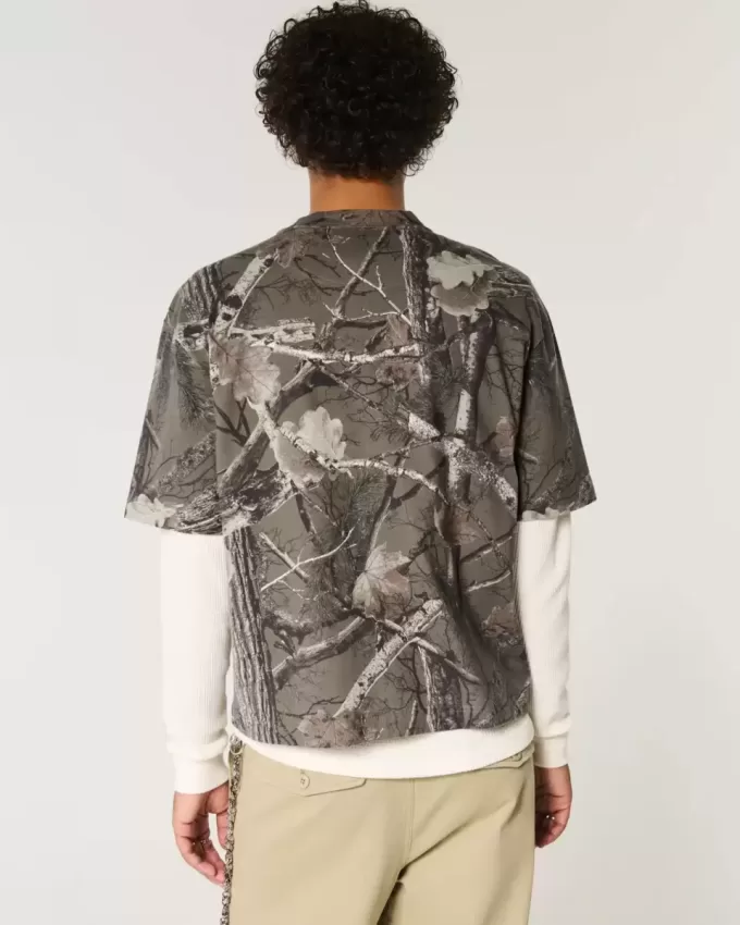 Boxy Heavyweight Crop Camo Rundhals-T-Shirt Boxy Heavyweight Crop Camo Rundhals-T-Shirt