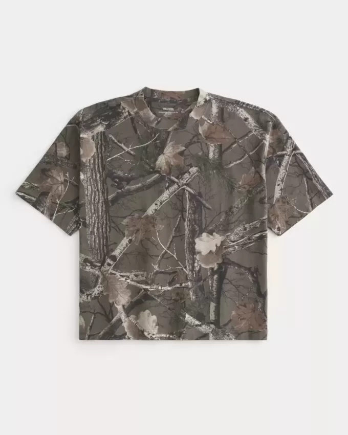 Boxy Heavyweight Crop Camo Rundhals-T-Shirt Boxy Heavyweight Crop Camo Rundhals-T-Shirt