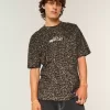Boxy Heavyweight Dodge Hellcat Grafik-T-Shirt mit Leopardenmuster